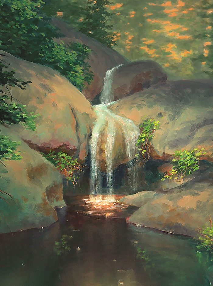 Behind The Painting Reflection Falls DONALD TOWNS ART