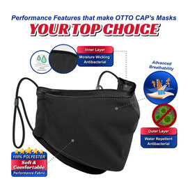 OTTO CAP Contoured Binding Edge Face Mask w/ Adjustable Straps & Nose Strip