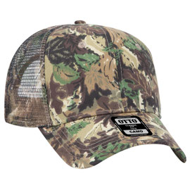 OTTO CAP Camouflage 6 Panel Mid Profile Mesh Back Trucker Hat
