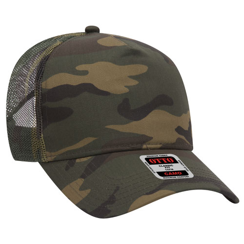 OTTO CAP® Camouflage 5 Panel Mid Profile Mesh Back Trucker Hat