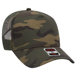 OTTO CAP Camouflage 5 Panel Mid Profile Mesh Back Trucker Hat