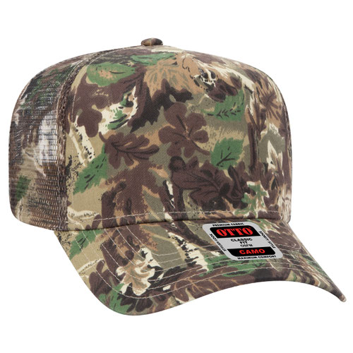 OTTO CAP® Camouflage 5 Panel Mid Profile Mesh Back Trucker Hat