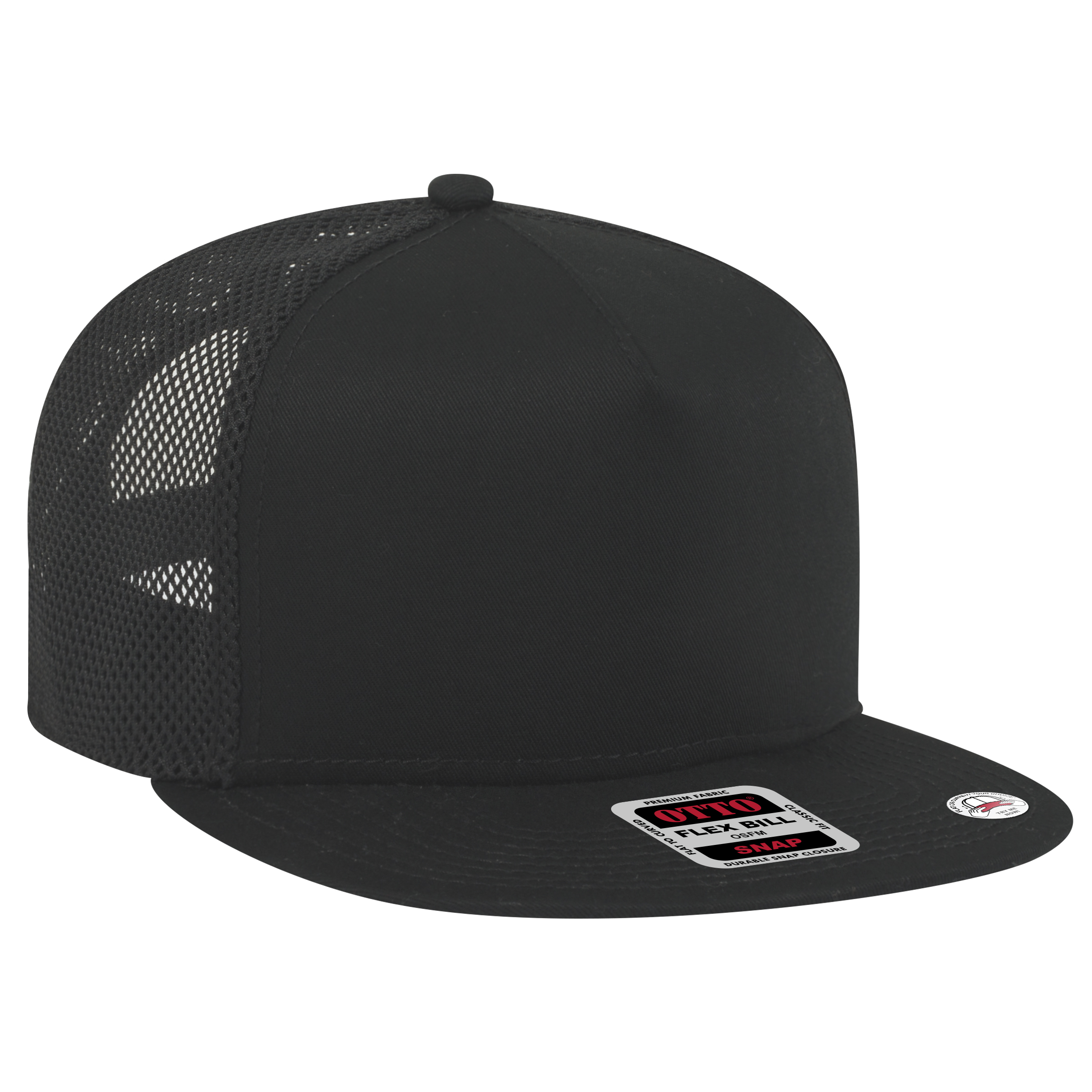 OTTO CAP "OTTO SNAP" 5 Panel Mid Profile Mesh Back Trucker Snapback Hat