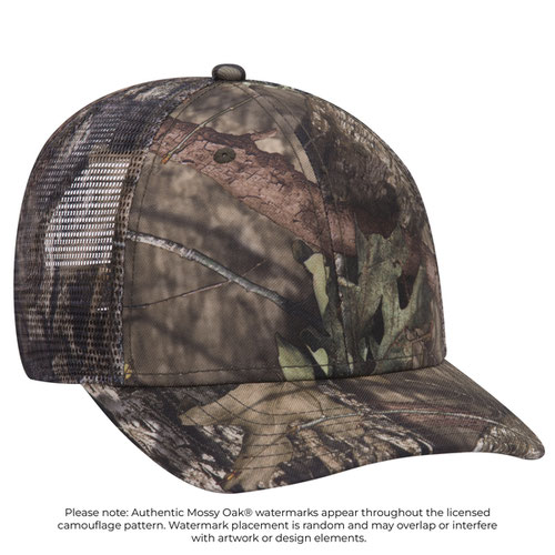OTTO CAP® Mossy Oak Camouflage Superior Polyester Twill 6 Panel Low Profile Mesh Back Trucker Hat