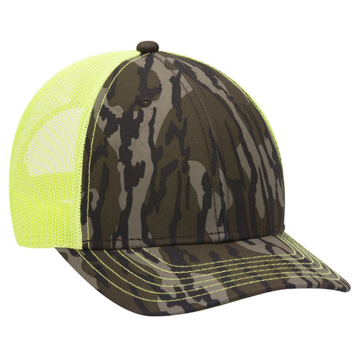 OTTO CAP® Mossy Oak Camouflage 6 Panel Low Profile Mesh Back Trucker Hat