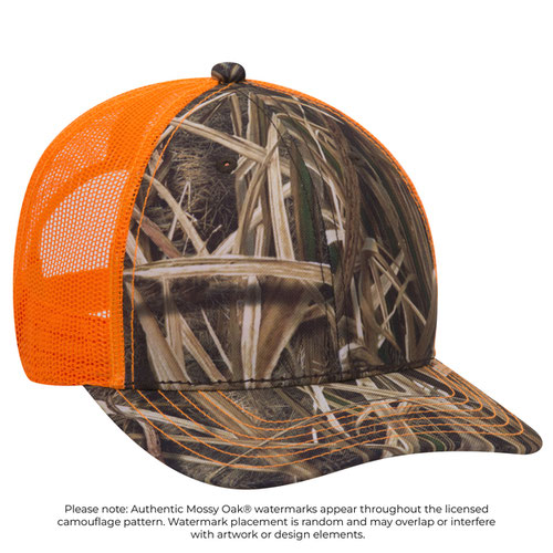 OTTO CAP® Mossy Oak Camouflage 6 Panel Low Profile Mesh Back Trucker Hat