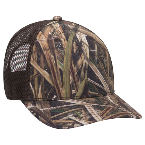 OTTO CAP® Mossy Oak Camouflage 6 Panel Low Profile Mesh Back Trucker Hat
