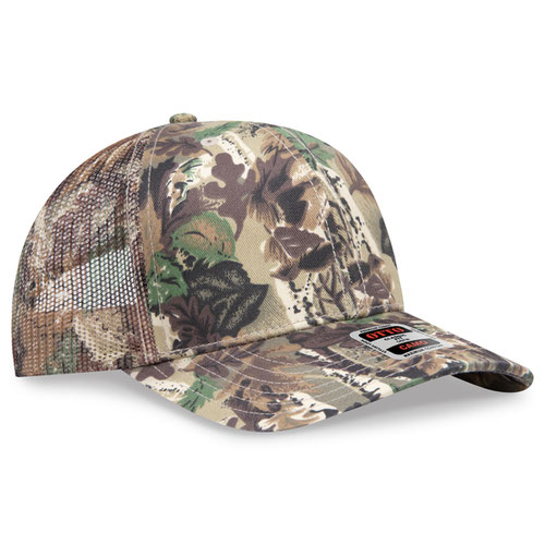 OTTO CAP® Camouflage 6 Panel Mid Profile Mesh Back Trucker Hat