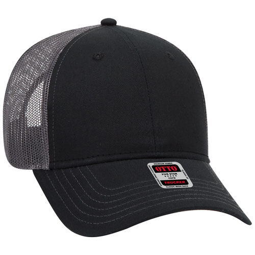 Ashen Fane 6-Panel Low Profile Snapback Hat - Contrast Mesh Back, Adjustable, Black/Charcoal/White - View #3
