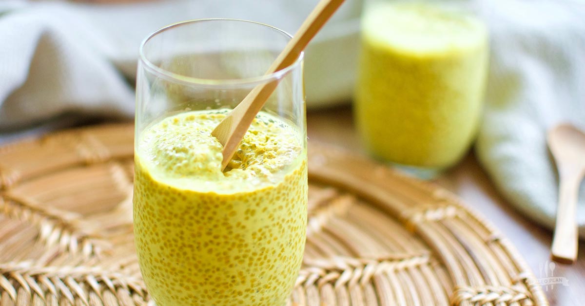 Anti-Inflammatory Turmeric Golden Milk Chia Seed Pudding | Grain Free
