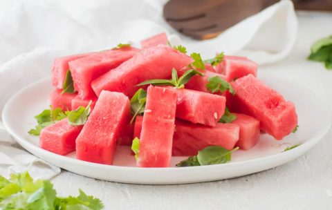 Watermelon with Fresh Herbs