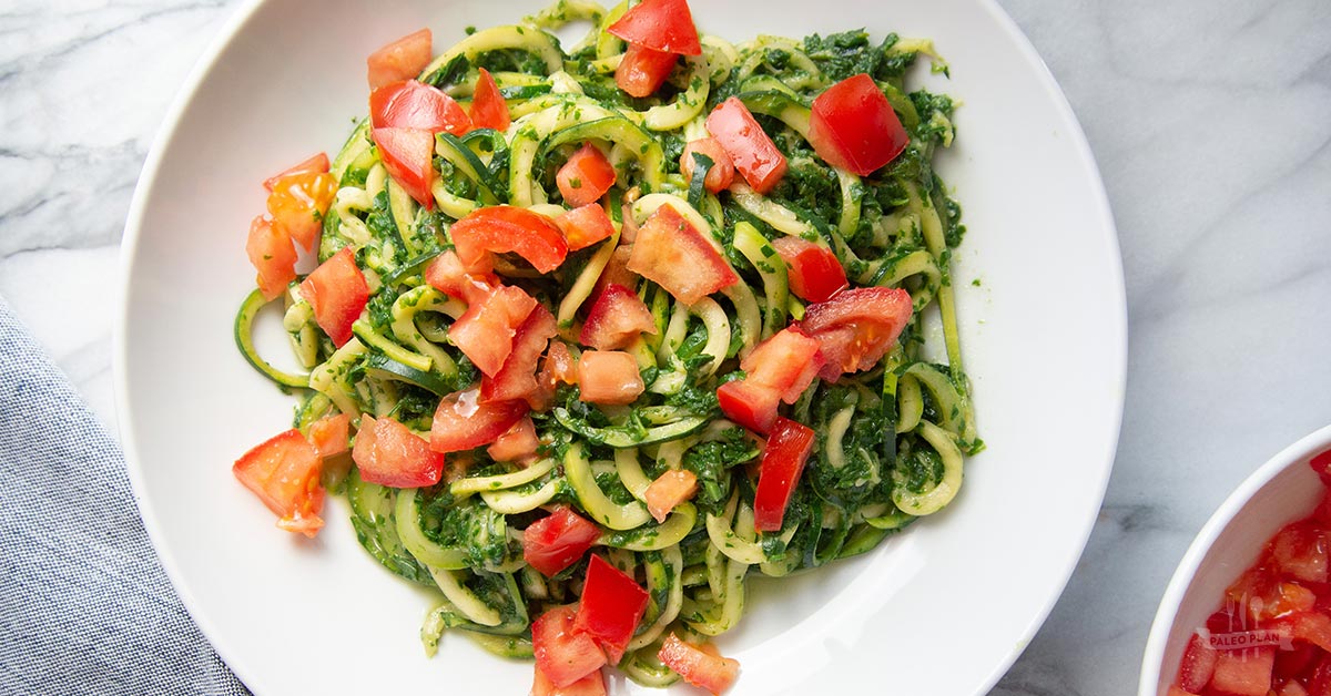 Spring Herbs and Greens Pasta | Paleo, Gluten Free, Grain Free
