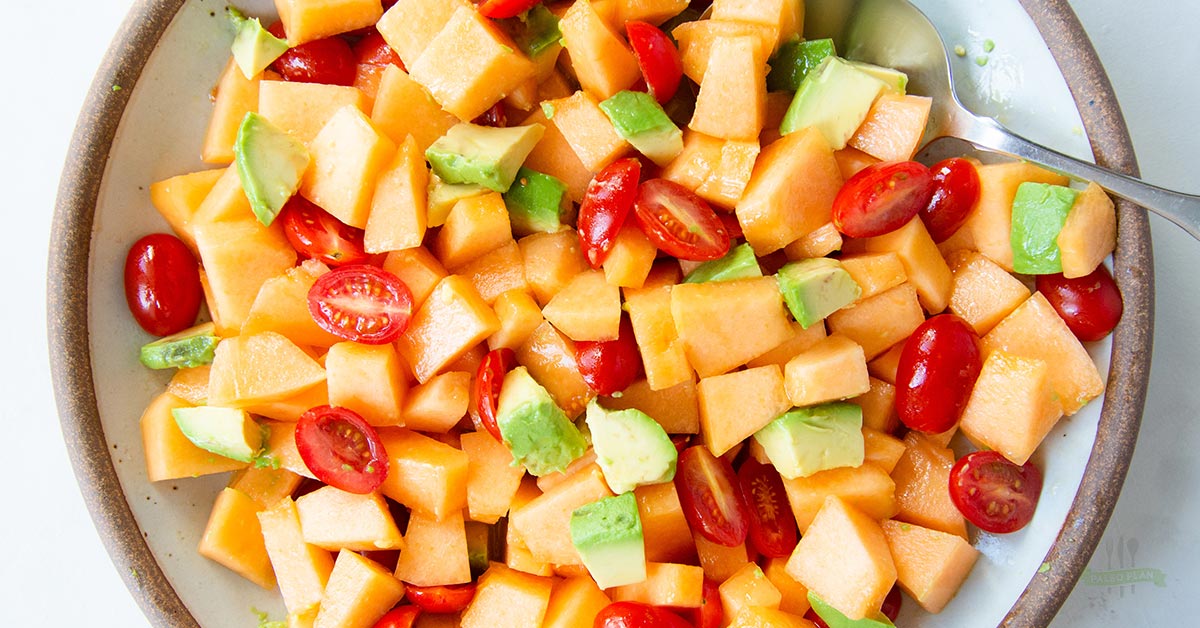 Cantaloupe and Avocado Salad with Honey-Lime Dressing | Paleo