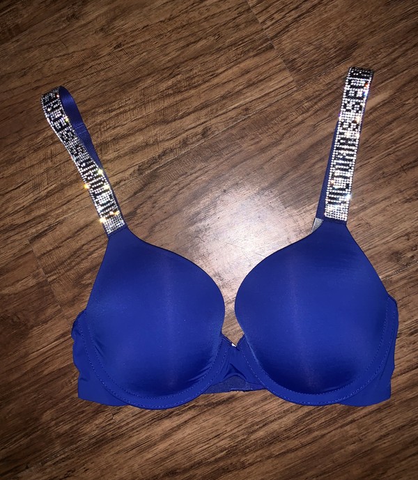 30C Embellished Worn VS Royal Blue Bra Scented Pansy