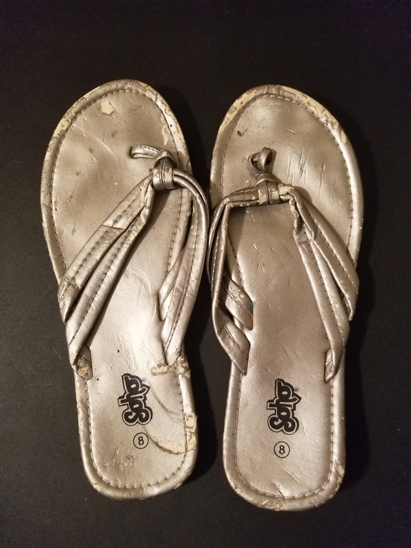 Super well worn flip flops | Scented Pansy