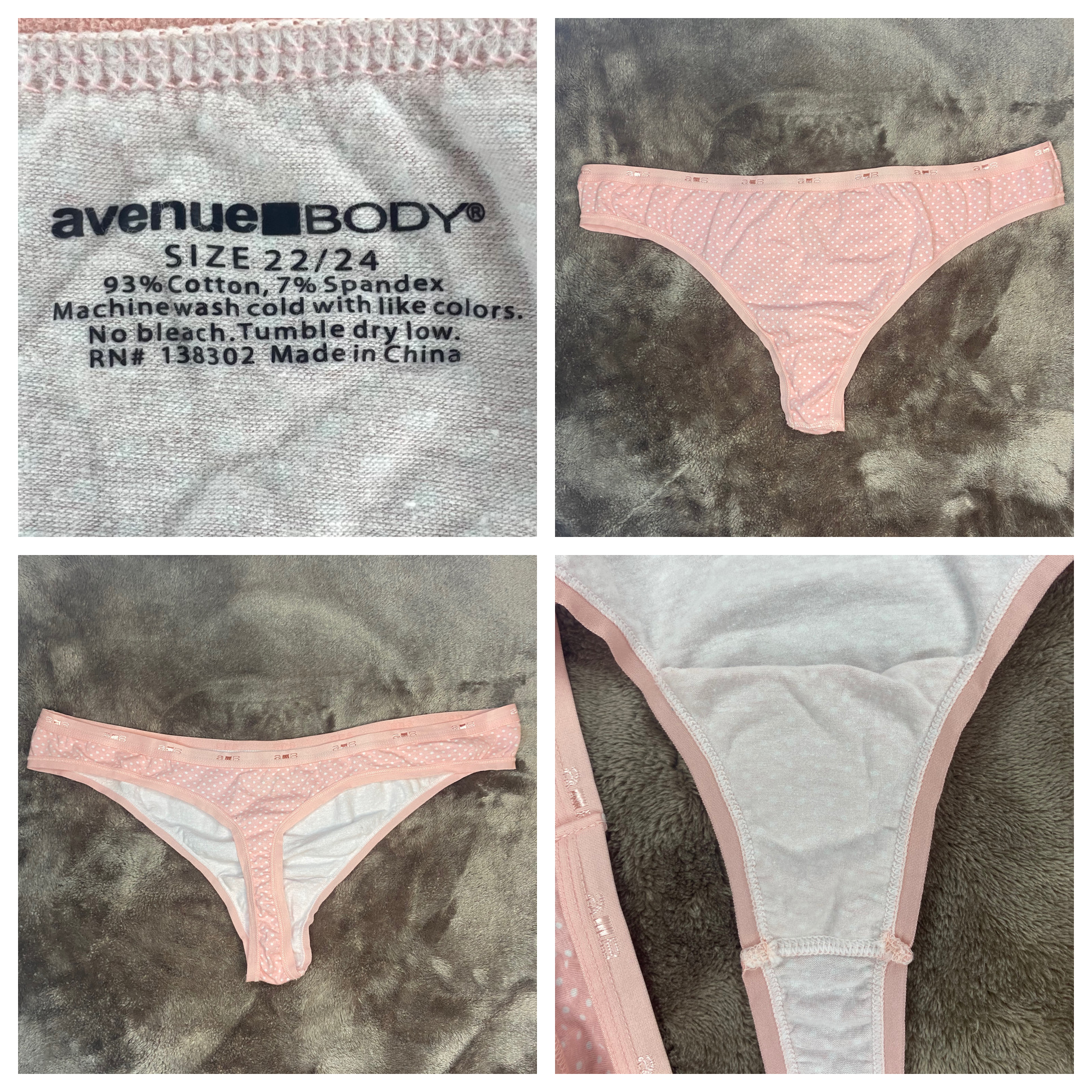 BBW Pink Polkadot Thong Scented Pansy