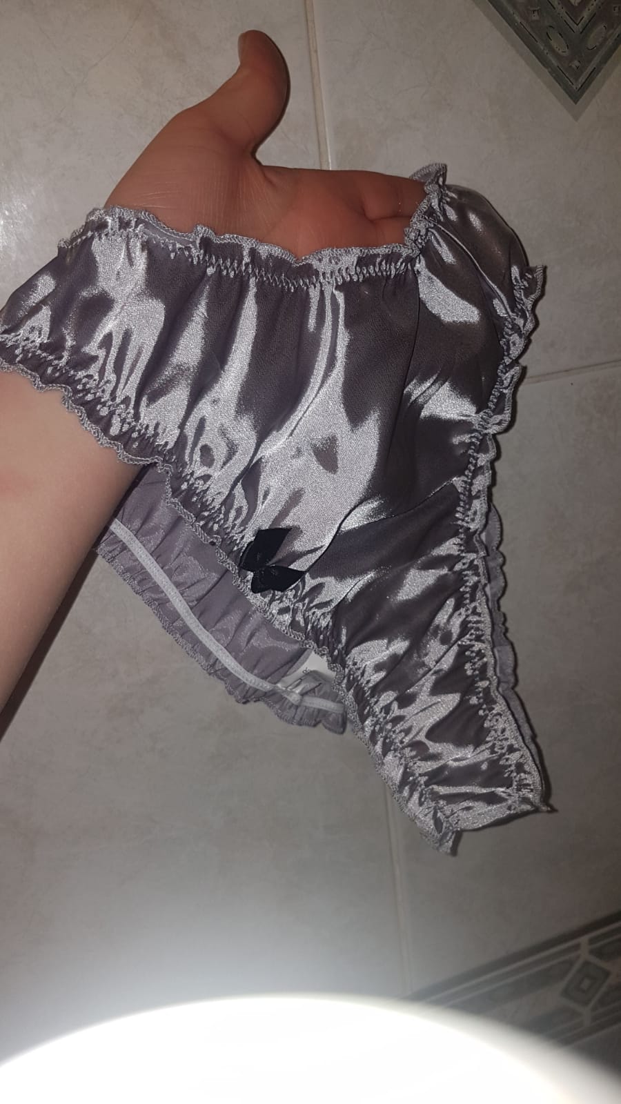 Grey satin pantys Scented Pansy