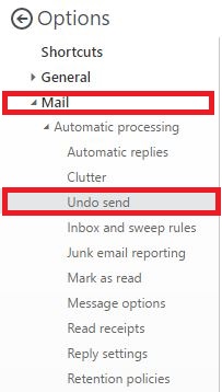 office 365 undo send