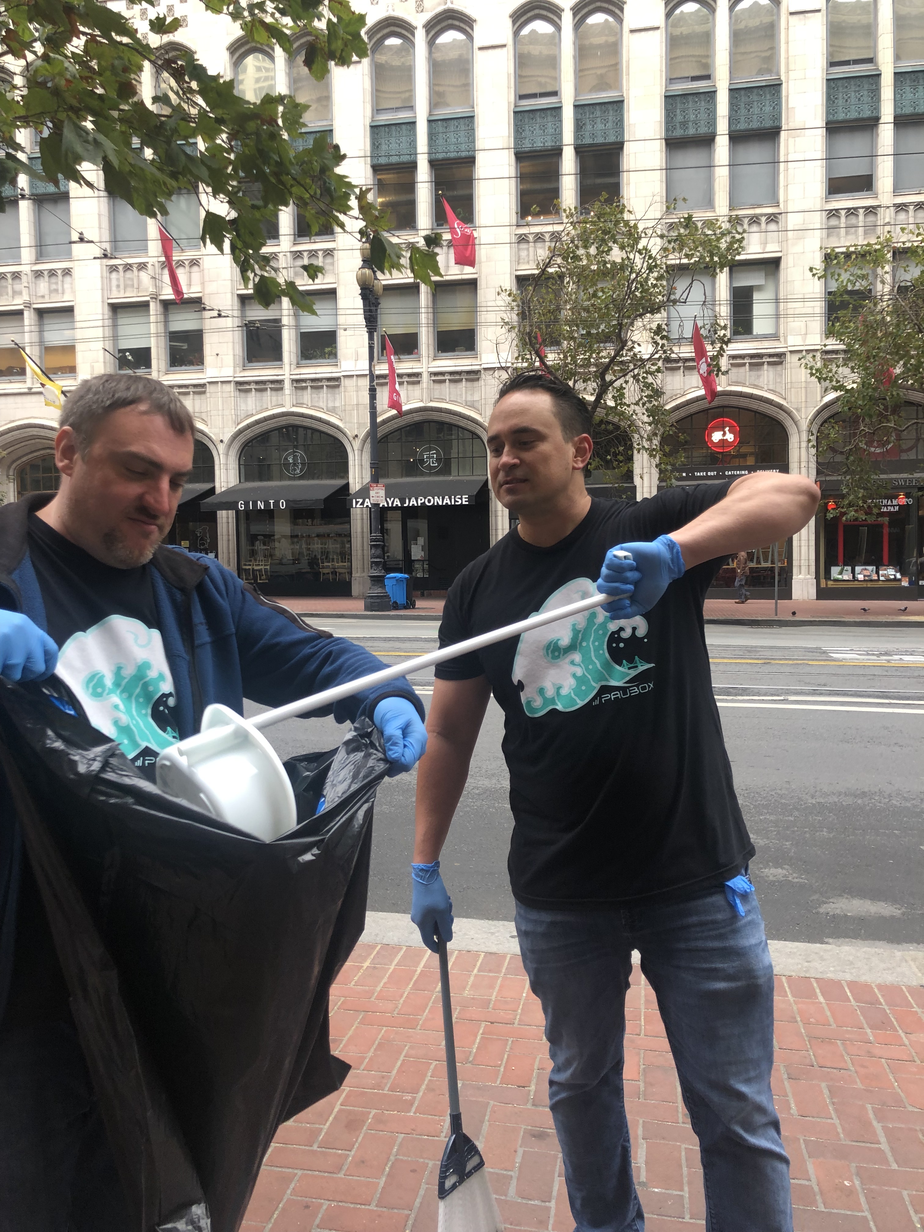 Paubox Community Service: Street Cleanup Around Our New Office - Robert Ogus, Hoala Greevy