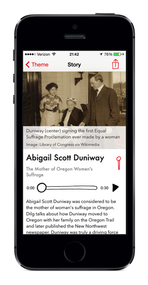 Story View The app's story view