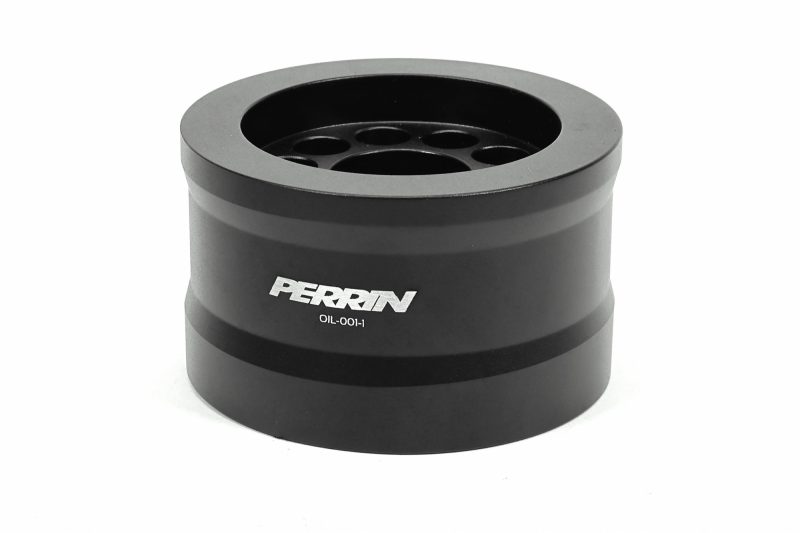 A black PERRIN Oil Temperature Adapter with a white PERRIN logo.