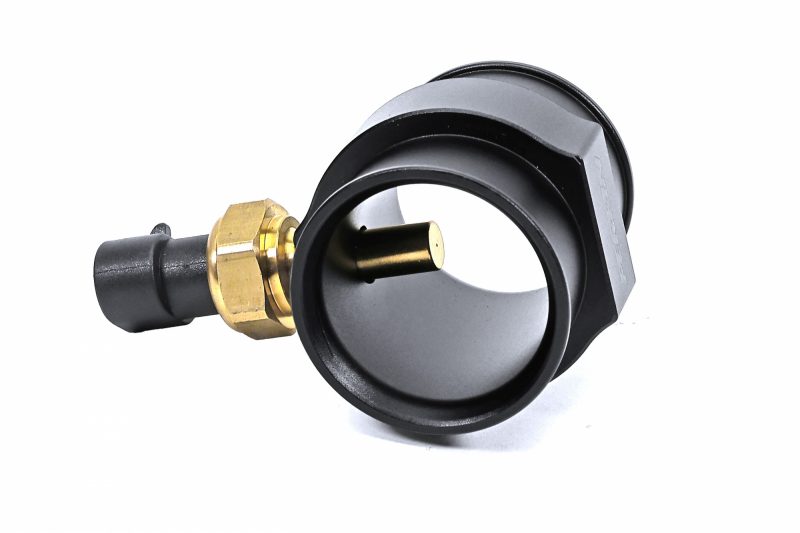 A black PERRIN Coolant Hose Adapter.