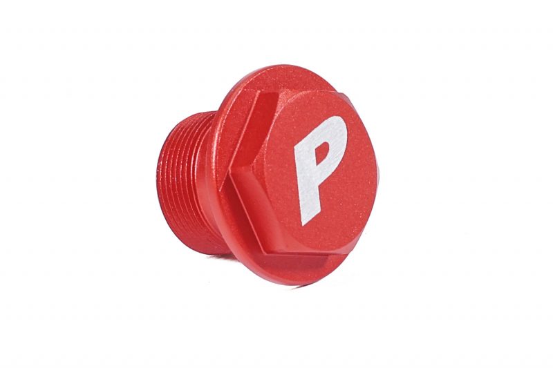 Red Clutch Delay Valve Delete with a laser engraved PERRIN logo.