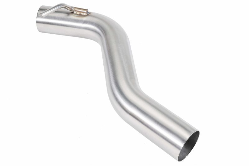 A piece of the PERRIN Midpipe for WRX on a white background.