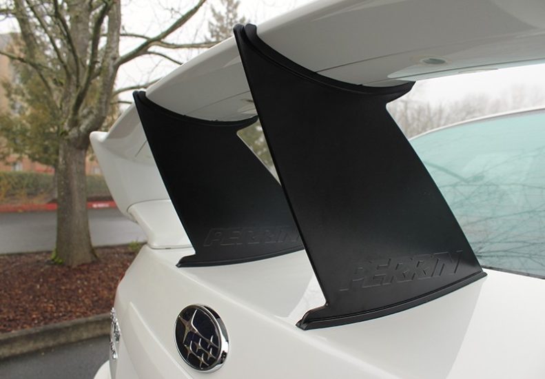 Two PERRIN Wing Stabilizers on 2011-2014 STI Sedan