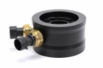 A black PERRIN Oil Temperature Adapter.