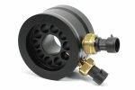 A black PERRIN Oil Temperature Adapter.