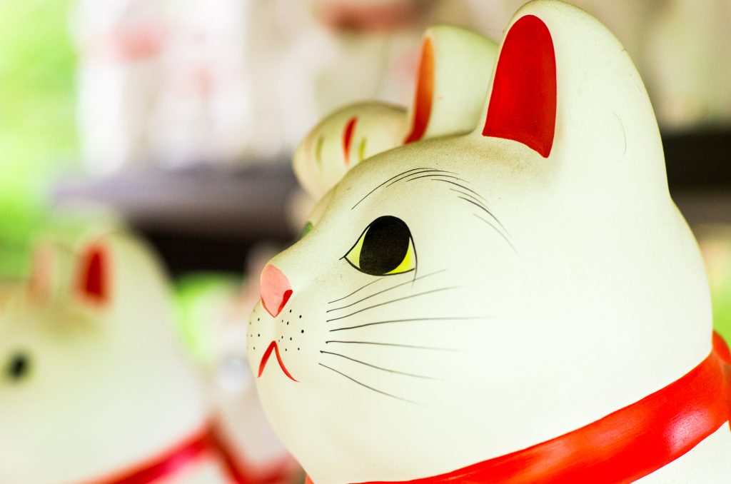 Beckoning cats at Gotokuji-temple,setagaya area,tokyo,tourism of japan