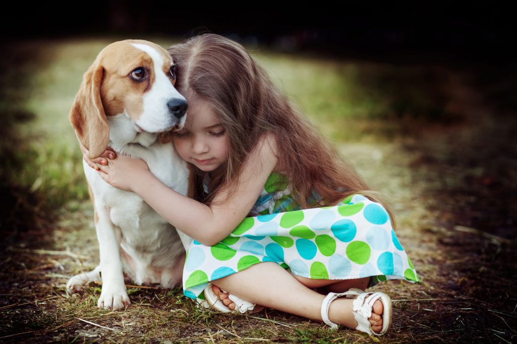 girl wiuth dog