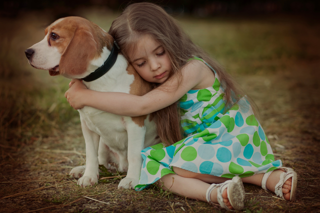 girl wiuth dog