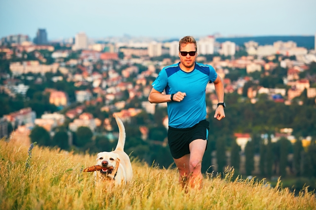 Sport lifestyle with dog.