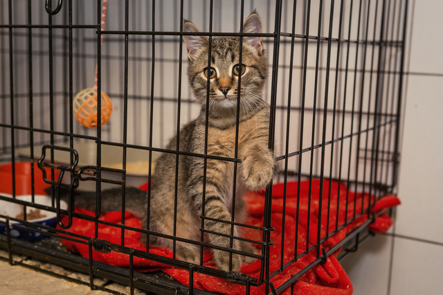 Little kitten in the shelter