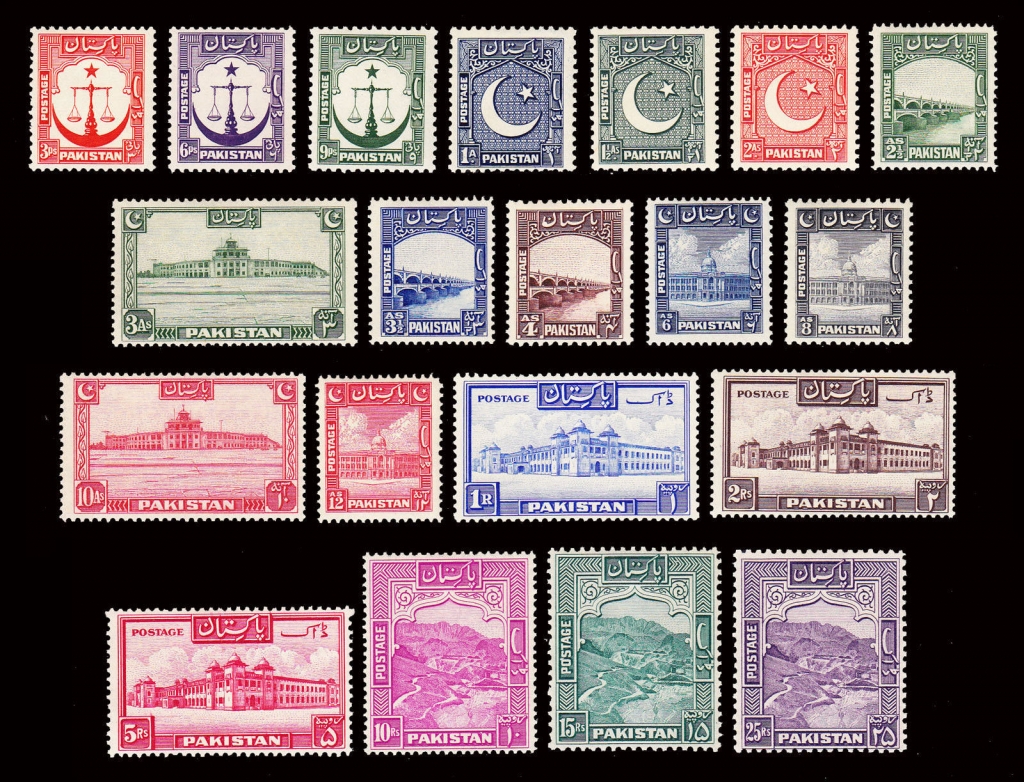 Stamps of Pakistan Definitive and Pictorial Issues (1948) Philatelic