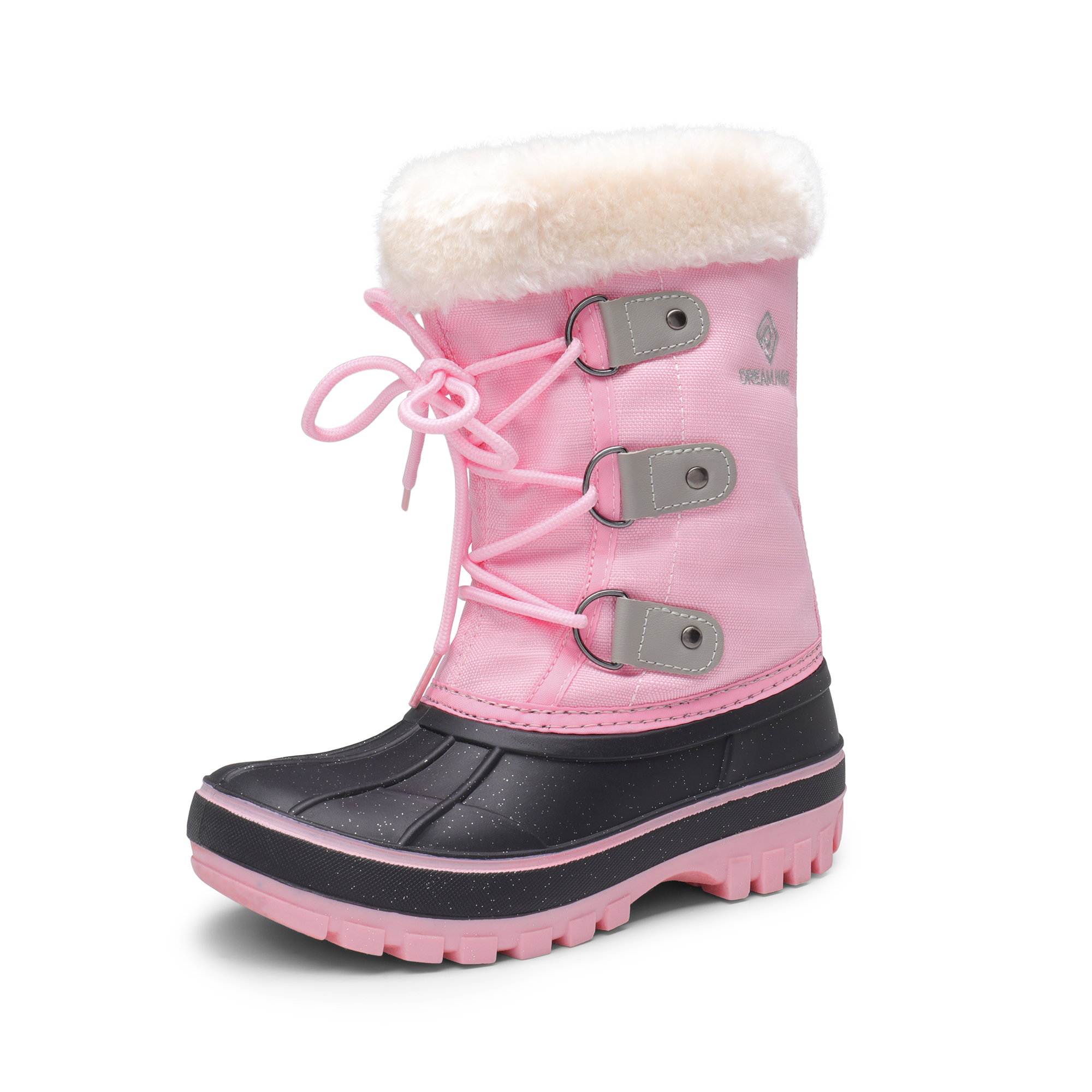 Kid Boys Girls Snow Boots Fur-Lined Ankle Waterproof Winter Ski Boot - Picture 17 of 17