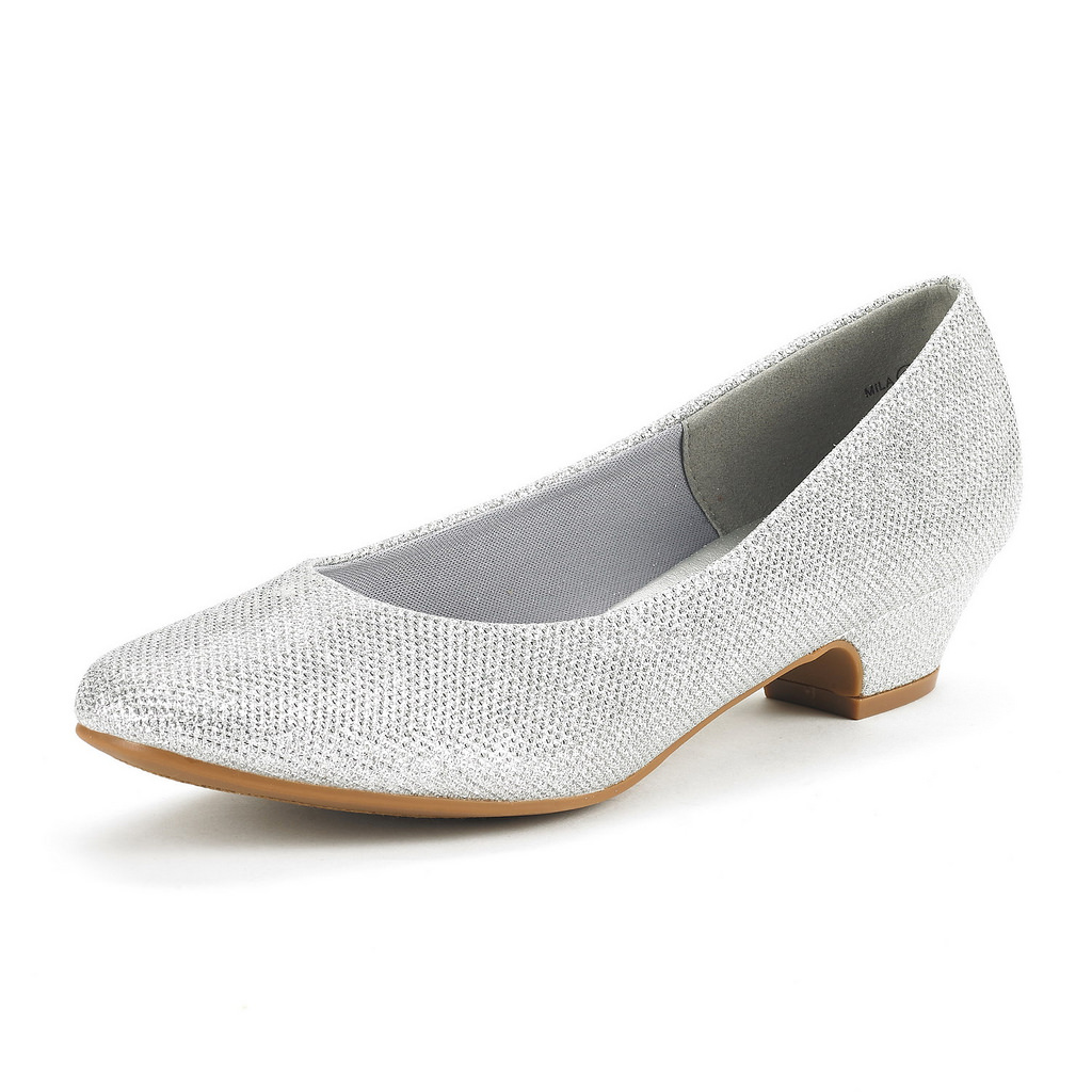 DREAM PAIRS Women Low Chunky Heel Pump Shoes Slip On Comfort Dress Shoes - Picture 15 of 20