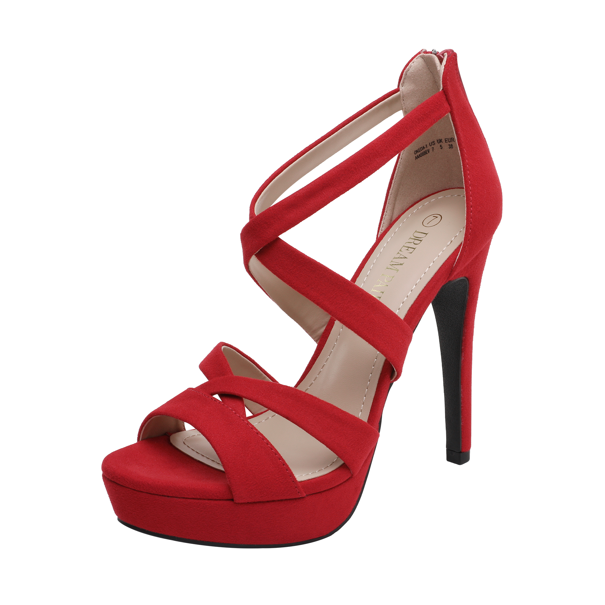 Stivali Donna DREAM PAIRS Metà Polpaccio Con Plateau E Tacco Block – Rosso, Taglia 38, Punta Quadrata, Y2K