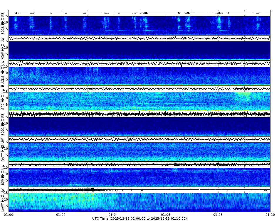 Spectrogram for Puget Sound at 2025/12/15 01:10 GMT+0
