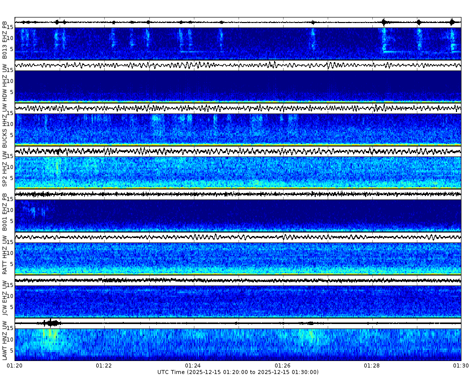 Spectrogram for Puget Sound at 2025/12/15 01:30 GMT+0