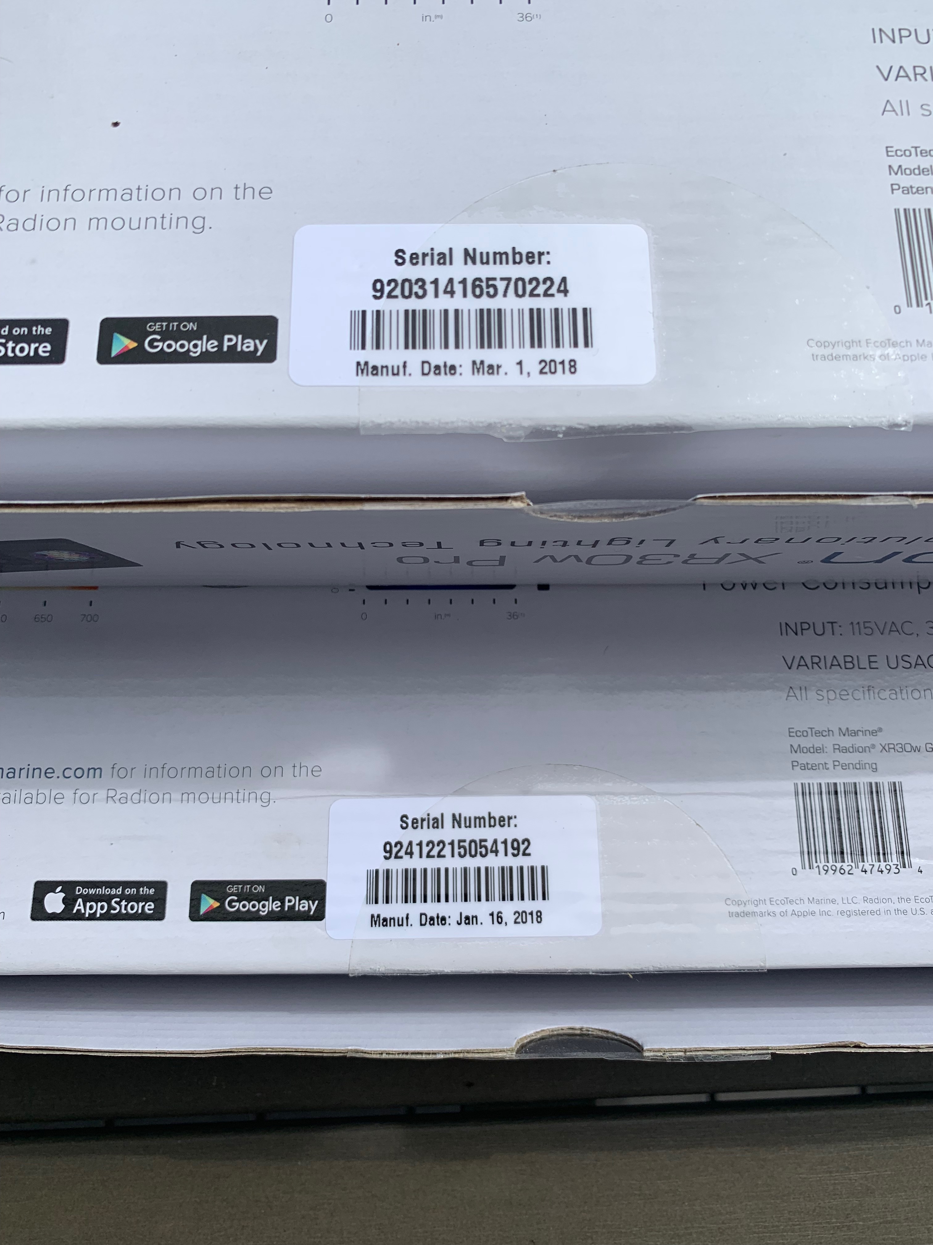 For Sale Two Radion XR30w Pro G4 LED light fixtures with diffusers, and Neptune WXM module