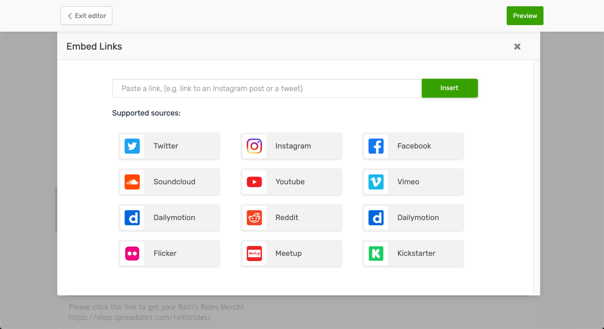 Embed social media posts
