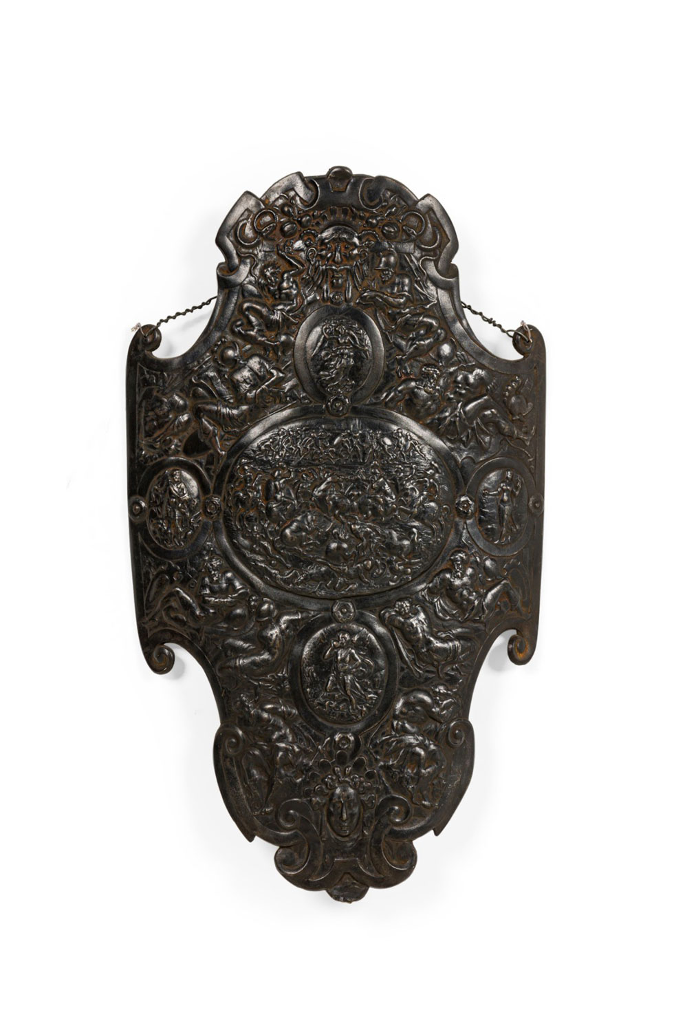 Italian renaissancestyle iron breastplate plaque