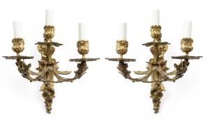 French louis xvi style bronze dore wall sconces 3