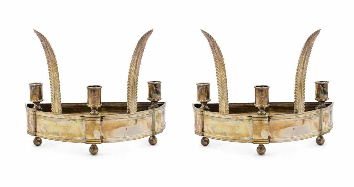 English georgian style silver plate wall sconces 1