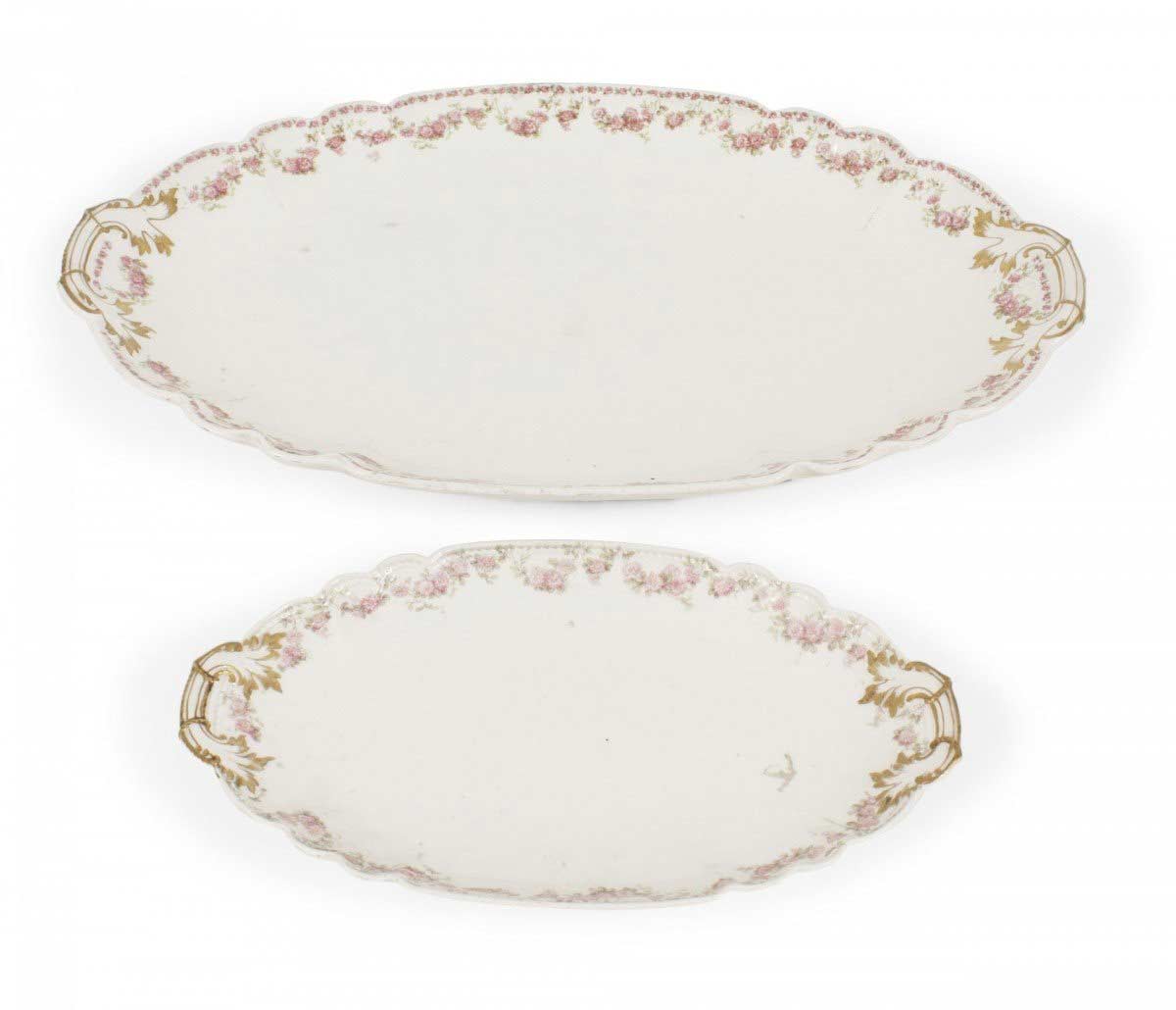 Pair of french victorian porcelain serving platters