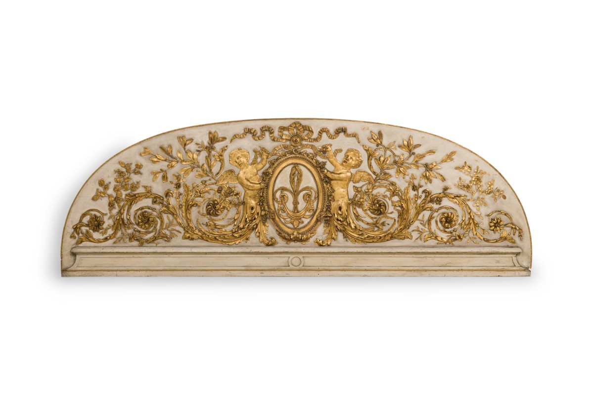 Wall plaque carving french louis xv painted 005792