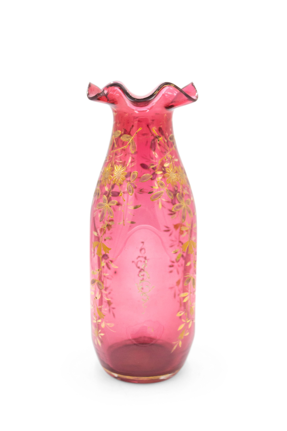 French Victorian Cranberry Glass Vases
